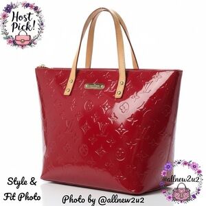 Louis Vuitton Monogram Vernis Bellevue PM (RED) Bag W / COA Multi-HP